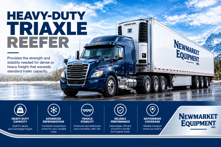 Triaxle dry vans provide the strength and stability needed for dense or heavy freight that exceeds standard trailer capacity.